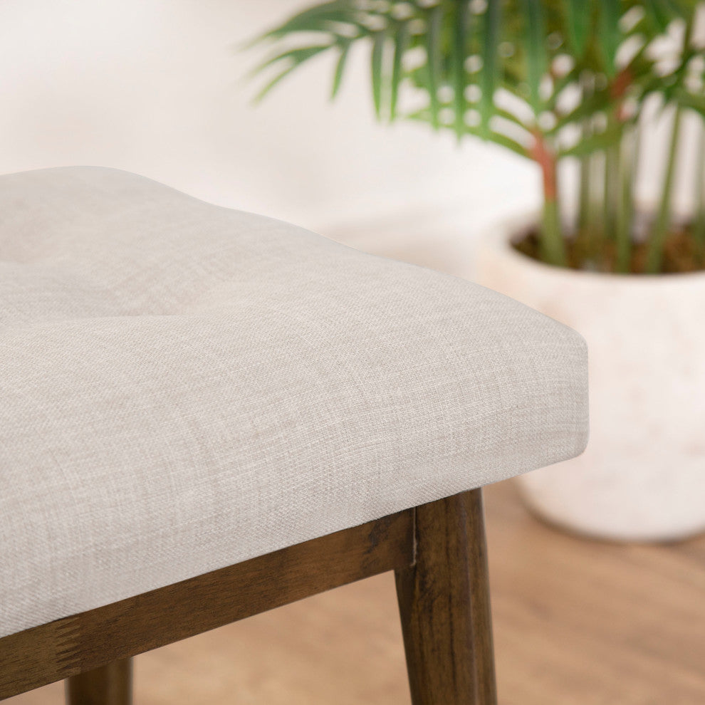 Silas Retro Upholstered Tufted Mid-Century Bench