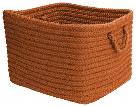 Colonial Mills Basket Modern Farmhouse Braided Mudroom Orange Rectangle