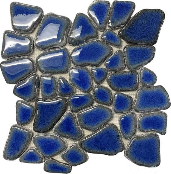 Pele Glazed Pebbles Series Royal Ocean Mosaic Stone Tile for Floors Walls