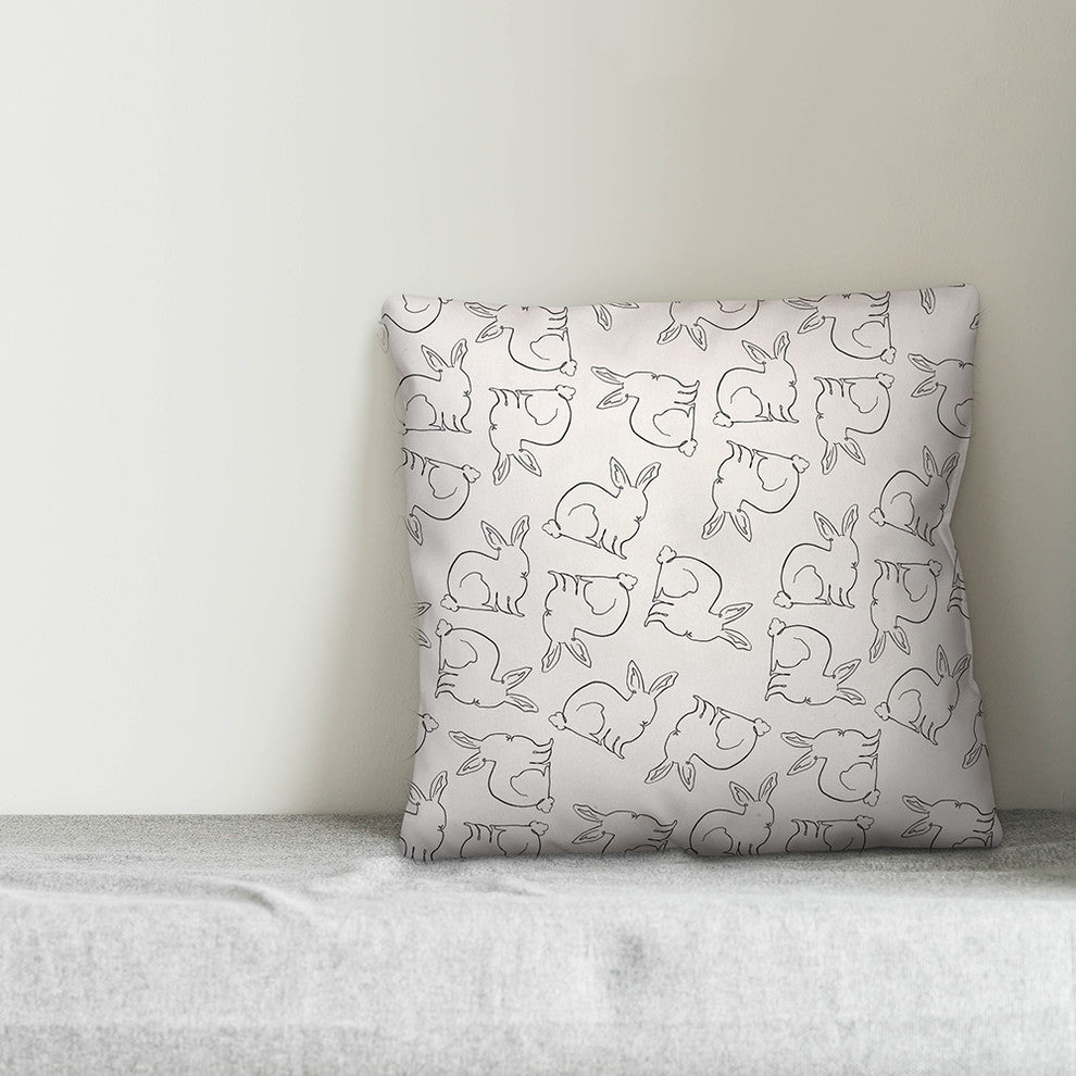 Bunny Pattern 18x18 Throw Pillow