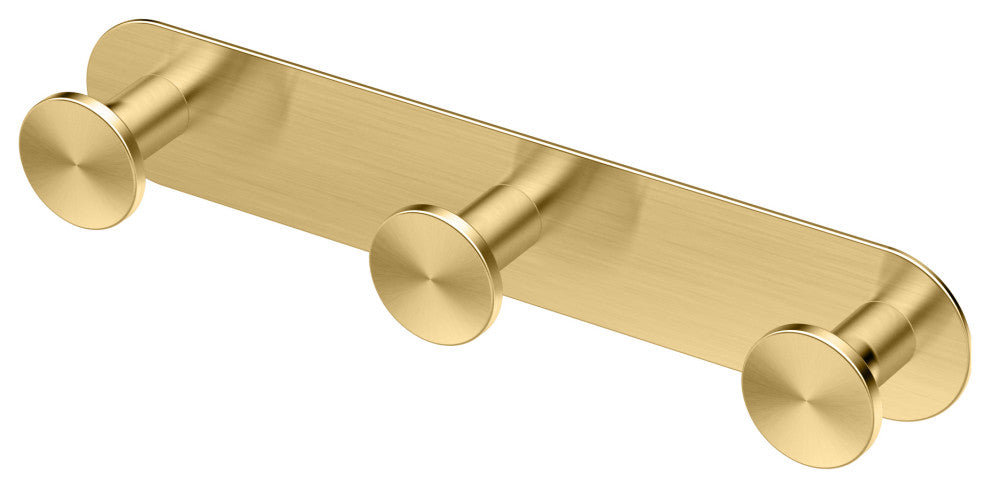 Glamour All Modern Decor Hooks, Brushed Brass, Triple