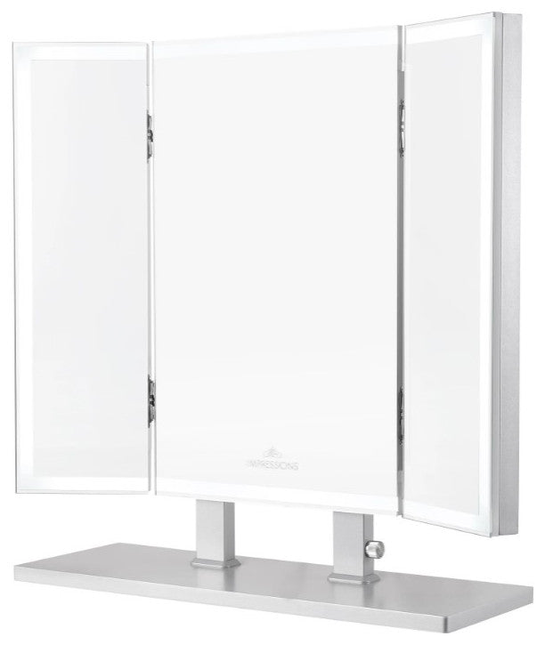 Trifecta Plus Vanity Mirror, Silver, Led Strip Light