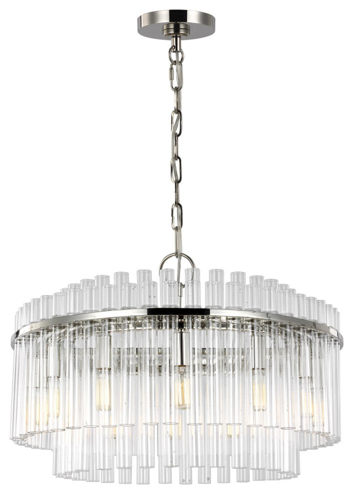 Beckett Medium Chandelier, Polished Nickel