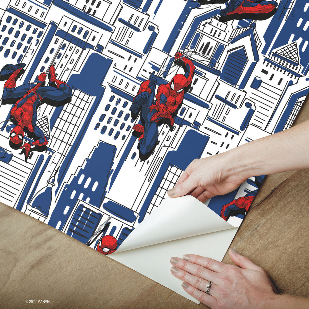 Spider-Man Cityscape Peel And Stick Wallpaper