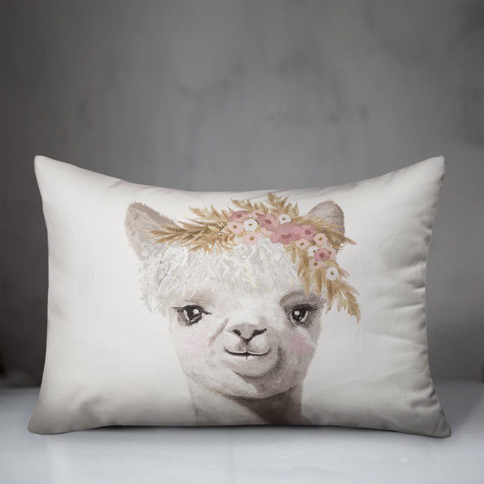 Llama Baby 20 x 14 Spun Poly Pillow