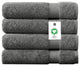 Delara 4-Piece 100% Organic Cotton Plush Bath Sheets, 36"x70", Dark Grey