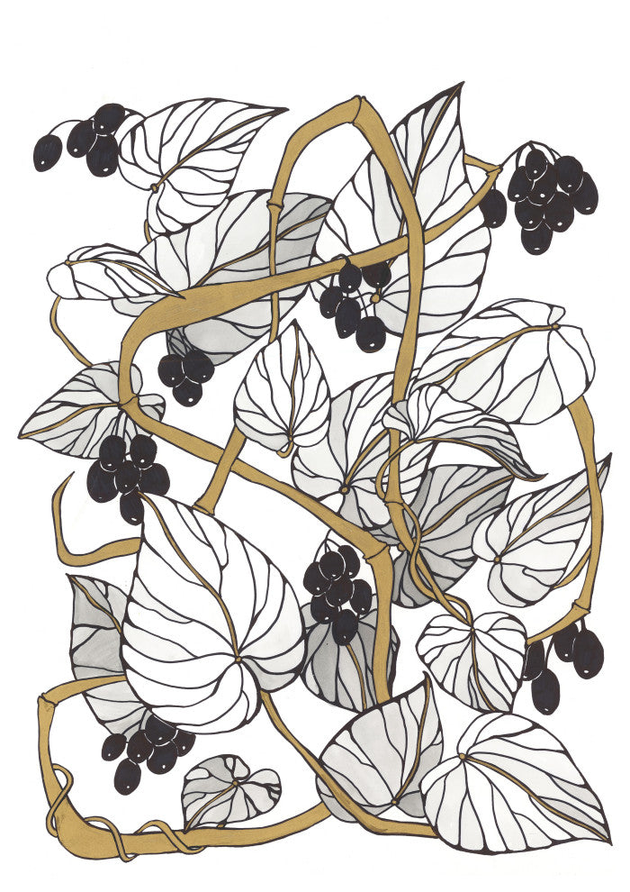 30x44 Intertwined Gold II, Unframed Artwork