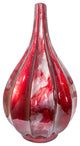 HomeRoots Kya Red and Silver Foil and Lacquer Ceramic Teardrop Vase