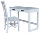 Transitional Desk With Storage Drawers & Double X-Shaped Back Chair, Chalk/White