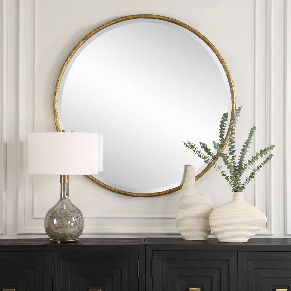 Uttermost Sutton Aged Gold Round Mirror