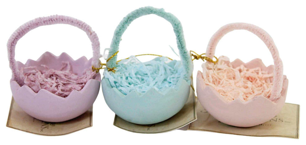 Holiday Cracked Egg Ornament Set/6 Easter Nesting Grass Tl1339