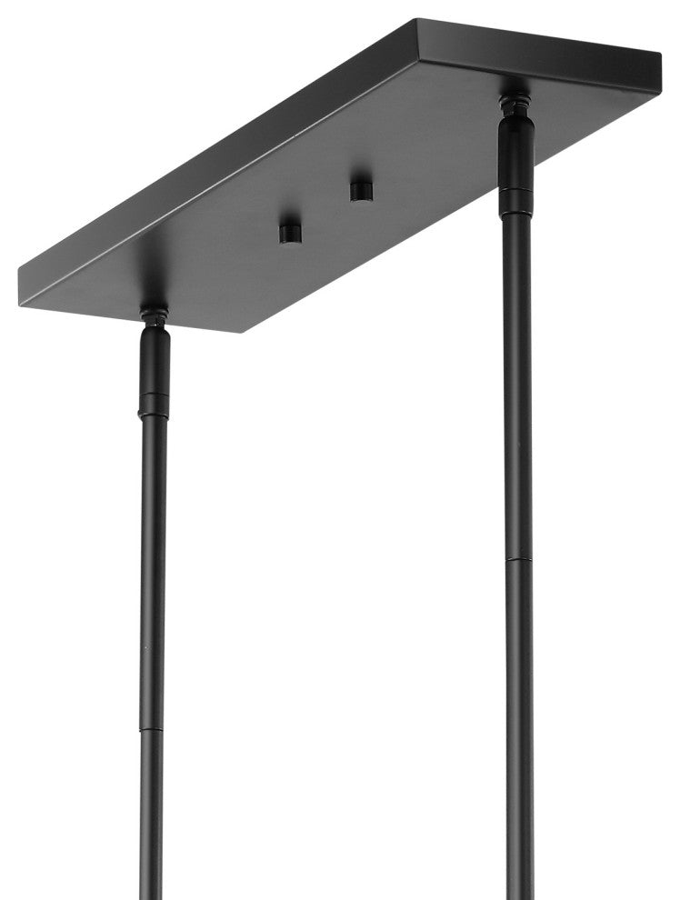 Luca Parisian 53" 7-Light Modern Glam Iron Globe Linear LED Pendant, Black/Clear