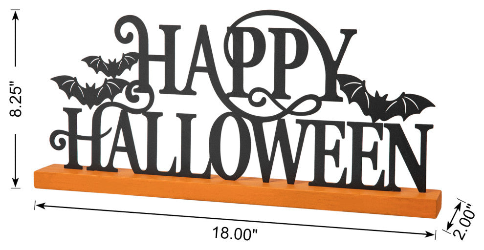 18"L Halloween Wood & Metal Table Decor