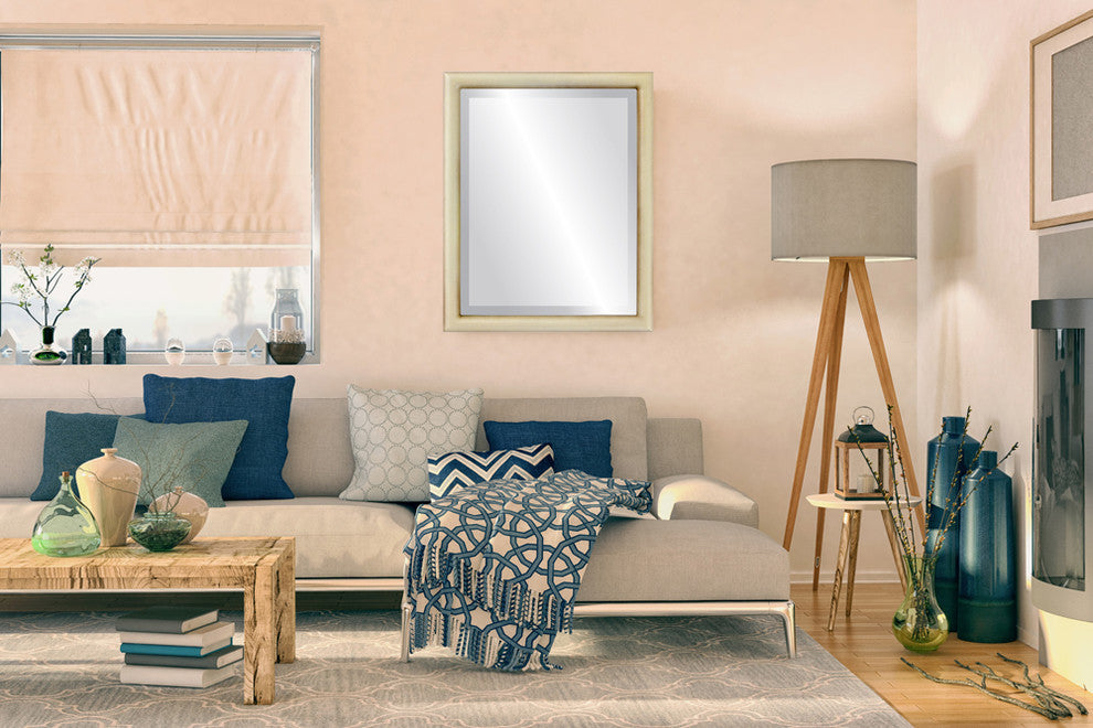 Pasadena Framed Rectangle Mirror, Taupe, 17"x21"