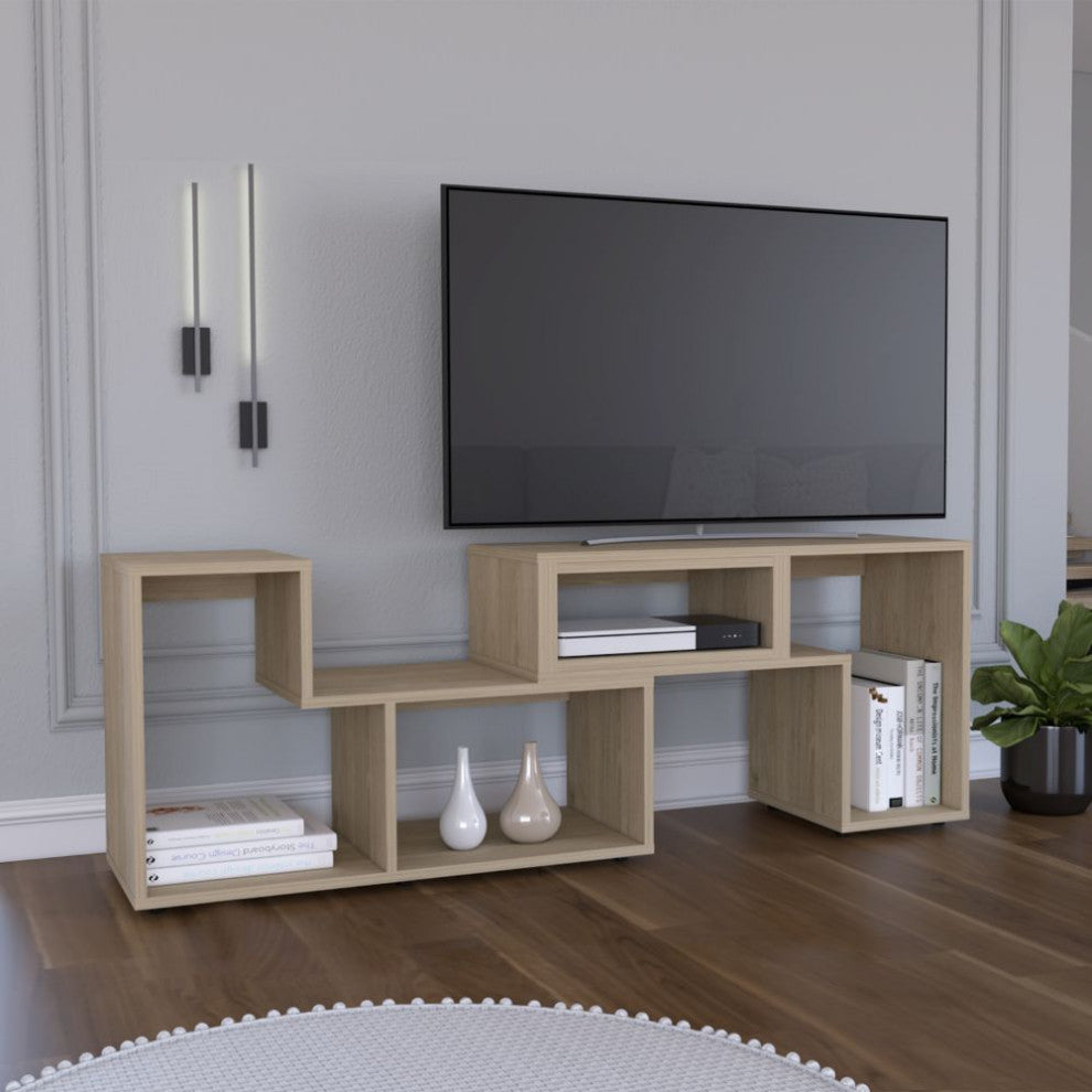 Rose Extendable TV Stand, Light Pine