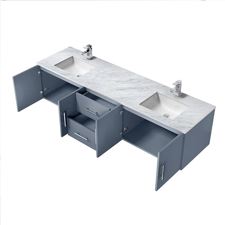 Geneva Transitional Dark Grey 72" Double Vanity