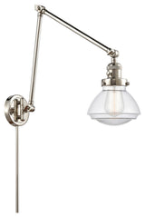 Olean Swing Arm With Switch, Polished Nickel, Clear, Clear