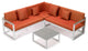 LeisureMod CSLW-80OR Chelsea Sectional Adjustable Headrest&CoffeeTable Cushions