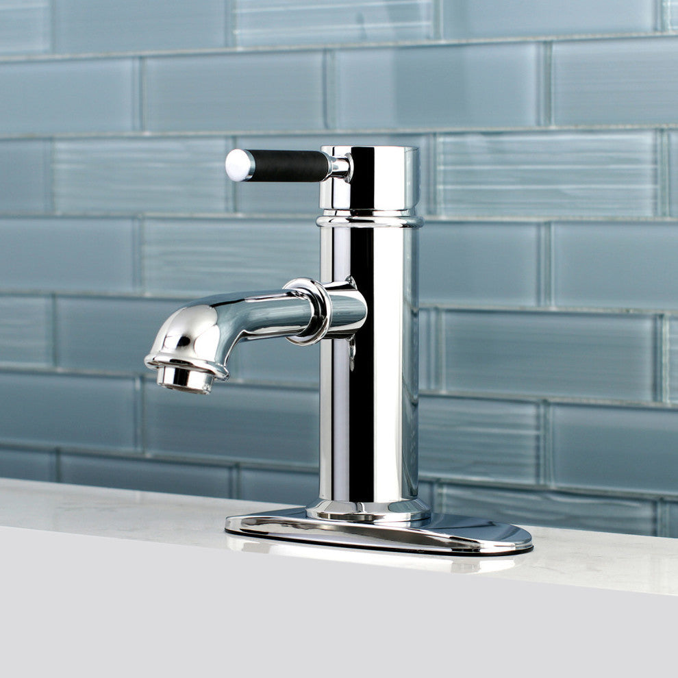 Single-Handle Bathroom Faucet, Brass Pop-Up, Polished Chrome