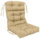 20-"x42" Spun Polyester Solid Outdoor Tufted Chair Cushion Tan