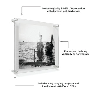 Double Panel Wall Frame with Silver Mounts, 23"x27", For 20"x24" Photos and Art