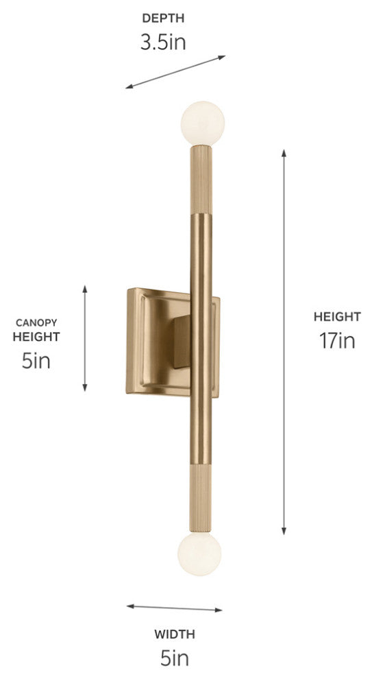 Odensa 2 Light Wall Sconce, Champagne Bronze