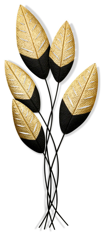 Black and Gold Metal Wall Sculpture 17"Wx41"H3"D