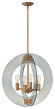 Solstice Heirloom Brass 4 Light Large Open Frame Orb