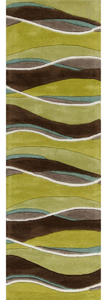 KAS Eternity 1084 Lime/Mocha Landscapes Area Rug, Runner
