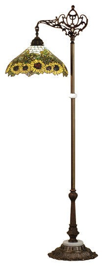 61H Wild Sunflower Bridge Arm Floor Lamp