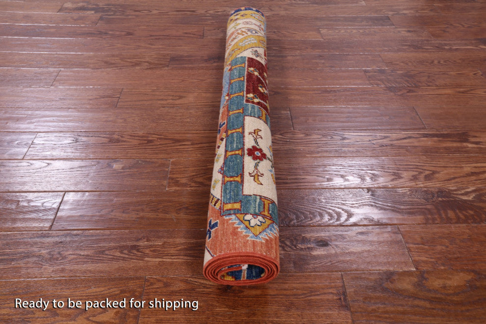 4' 0" X 6' 5" Super Kazak Handmade Wool Rug Q11098