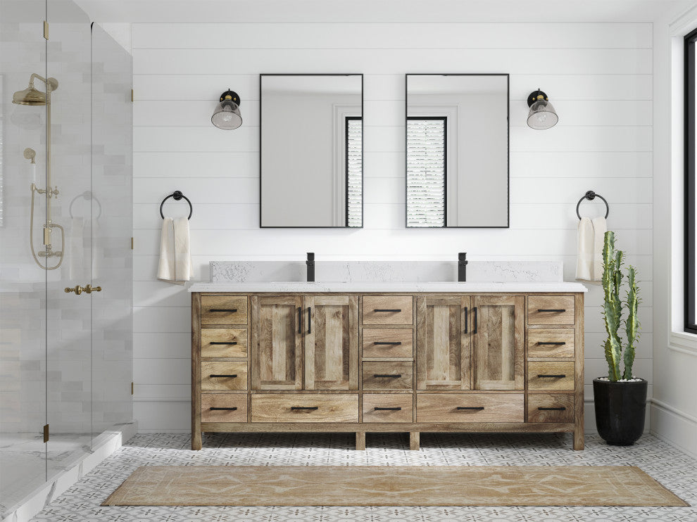 Malibu Mango 84 Double Sink Bath Vanity in Natural 1.5" Empira Quartz