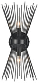 Industrial Starburst Wall Sconce 2-Light Black Wall Lights