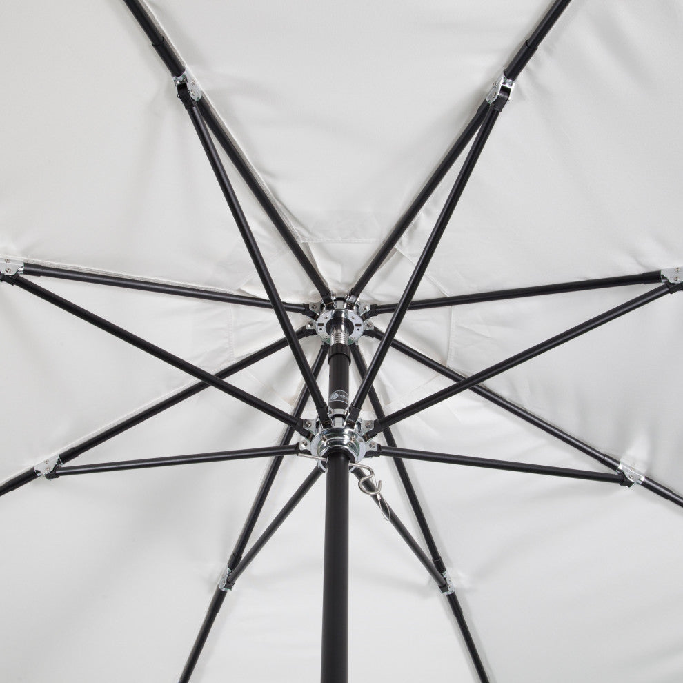 9' Round Flexibe Commercial Umbrella, Black, Taupe