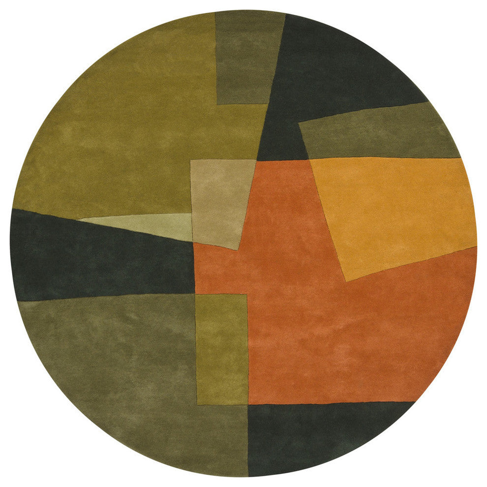 Bense Contemporary Area Rug, 7'9" Round