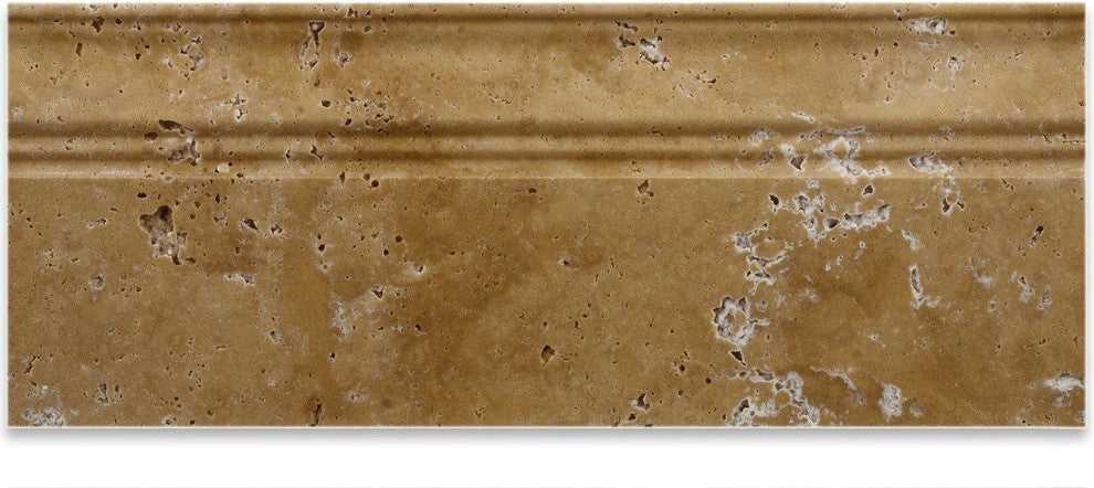 Gold / Yellow Travertine Honed 5" x 12" Baseboard Trim Molding