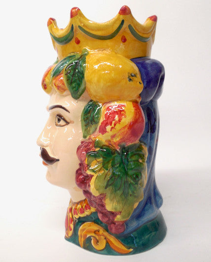 Sicilian Ceramiche Artistiche La Giara 9.5"� Signore e Signora Head Vase Pair