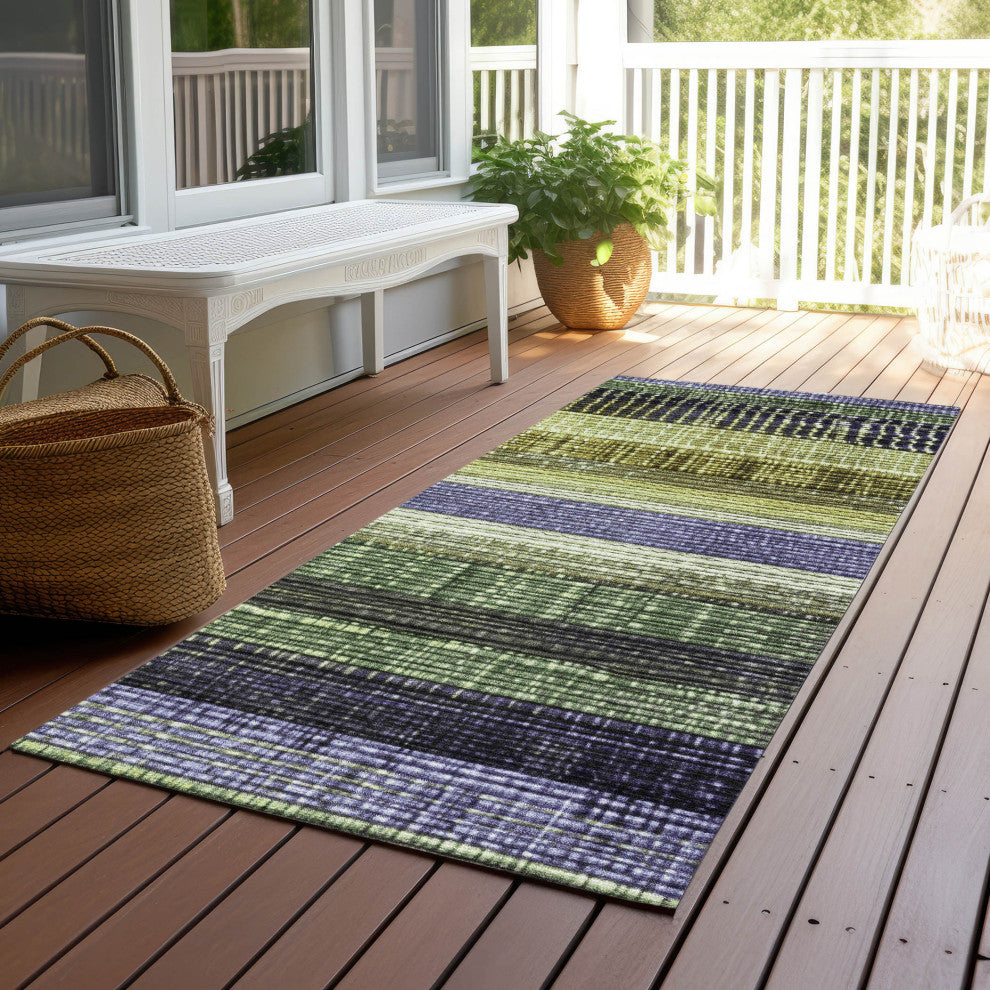 Machine Washable Indoor/Outdoor Chantille ACN1873 Aloe 2'3" x 7'6" Runner Rug