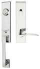 Crest Lever, Tubular Entry Handleset, RHR, Polished Stainless Steel