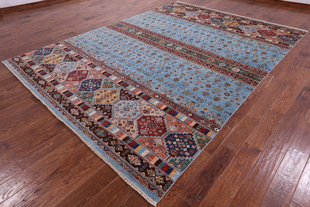 8' 3" X 11' 4" Persian Gabbeh Tribal Hand-Knotted Wool Rug Q7597