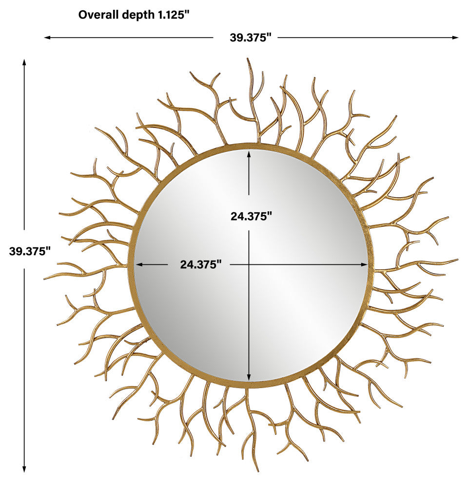 Uttermost 09814 Into The Woods Gold Round Mirror