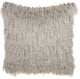 Soft Light Gray Shag Accent Pillow