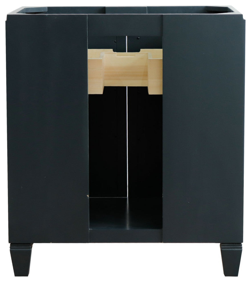 31" Single Sink Vanity, Dark Gray Finish With Black Galaxy Granite