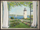 "Finestra sul faro" Framed Canvas Giclee by Andrea Del Missier, 25x19"