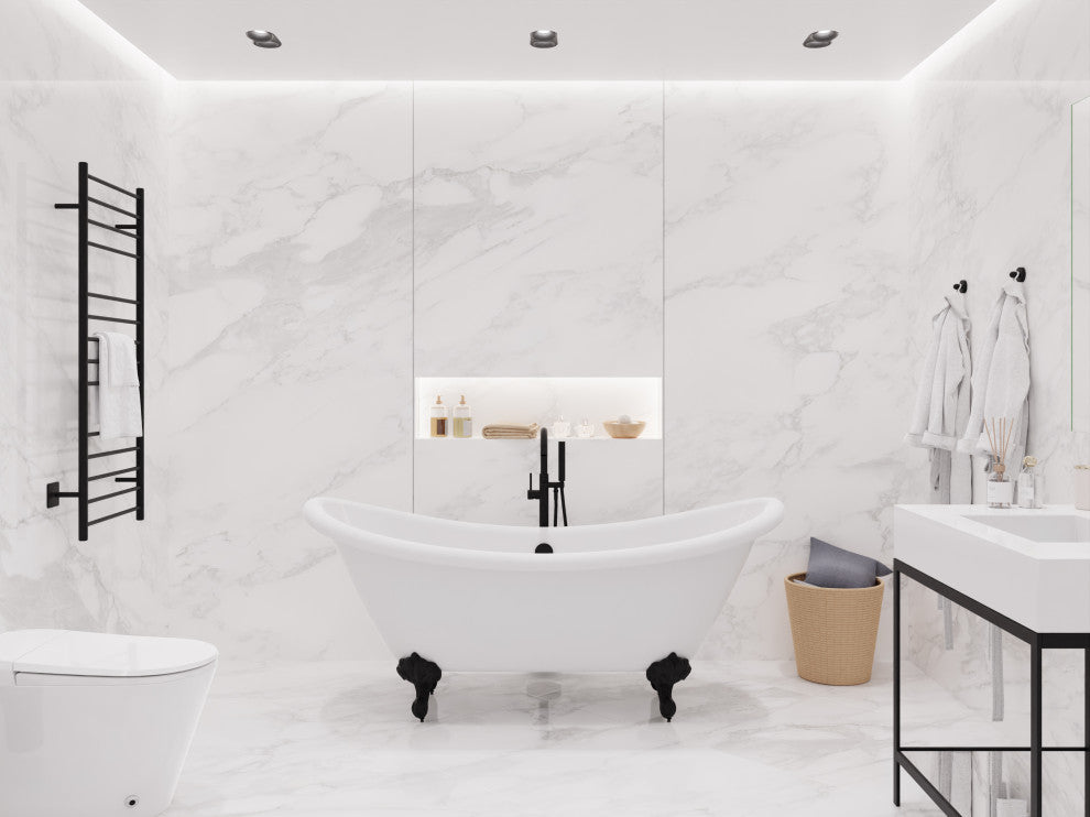 Falco 5.8' Acrylic Clawfoot Bathtub, Matte Black