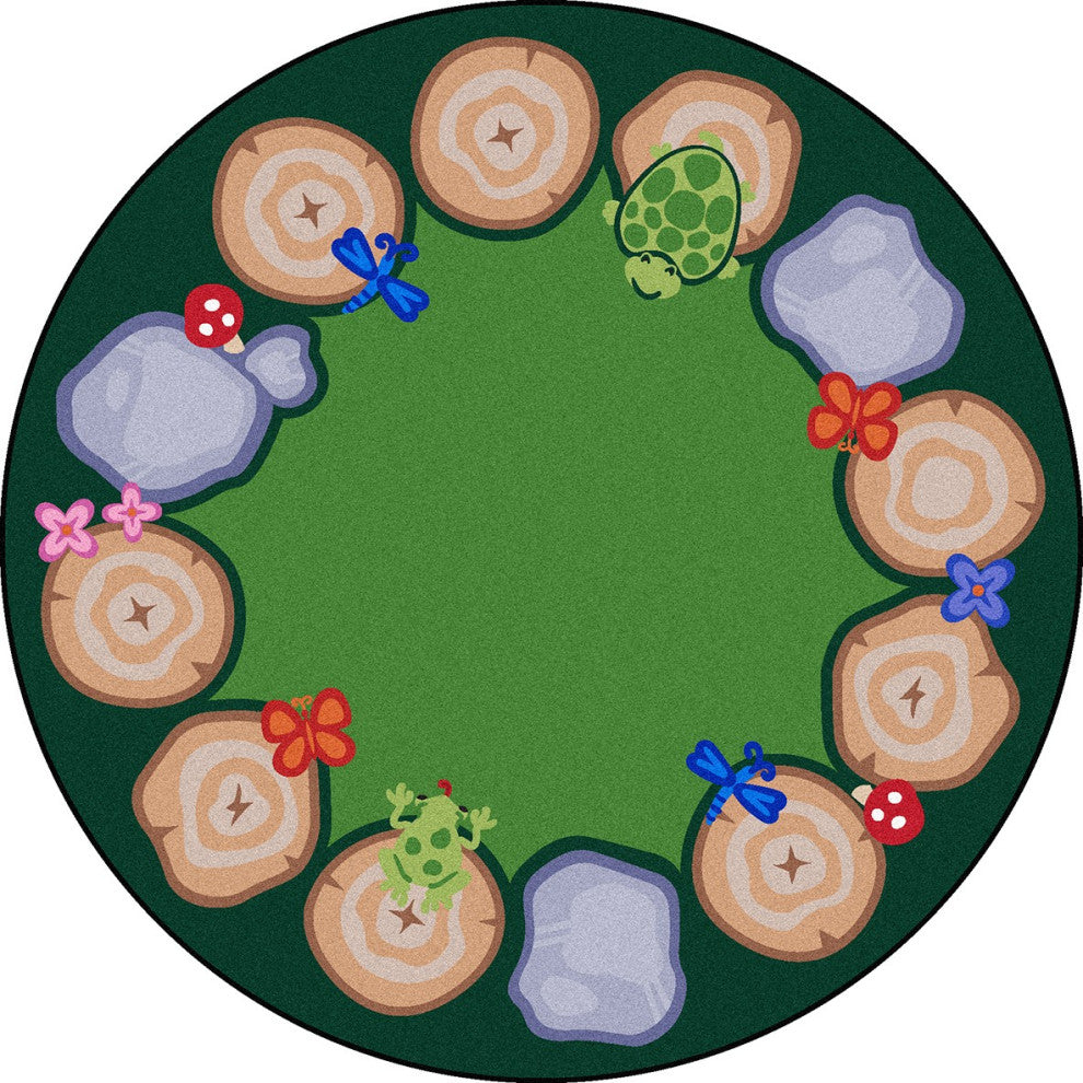Stumped 7'7" Round Area Rug, Color Multi