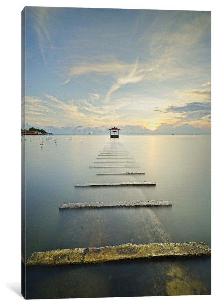 "Ocean Train" Wrapped Canvas Art Print, 18x12x1.5