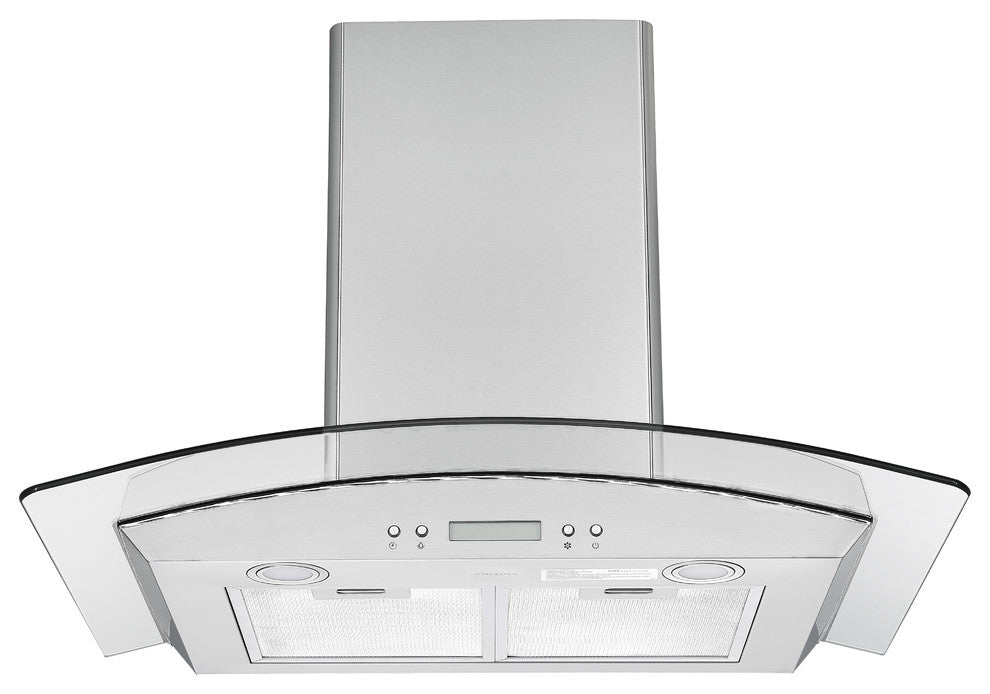 Glass Canopy Stainless Steel Range Hood, 30"