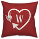 Heart Monogram - W 18x18 Indoor / Outdoor Pillow