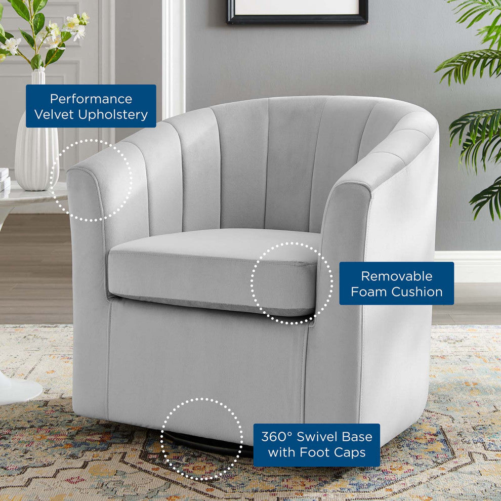 Armchair Accent Chair, Velvet, Gray, Modern, Living Lounge Hospitality